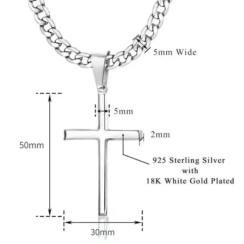 925 Sterling Silver Cross Neck - đánh giá và giá 925 Sterling Silver Chain Necklace Men