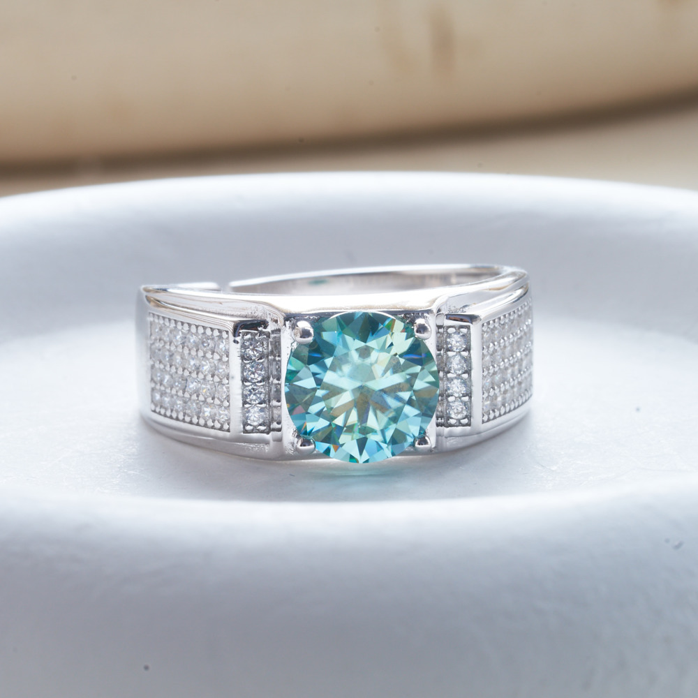 1 carat natural blue color moi - đánh giá và giá Moissanite Engagement Ring 1 Carat