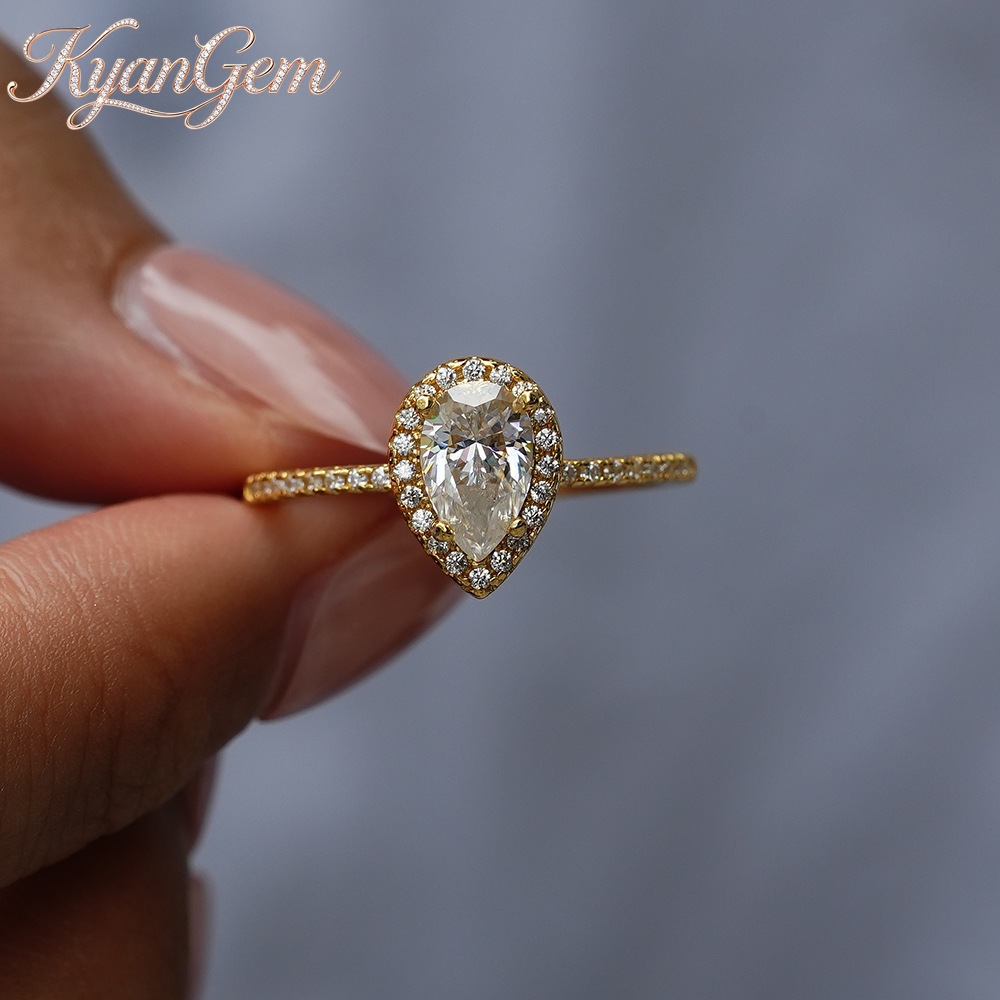 KyanGem Real 18K Gold Moissani - đánh giá và giá Moissanite Engagement Ring 1 Carat