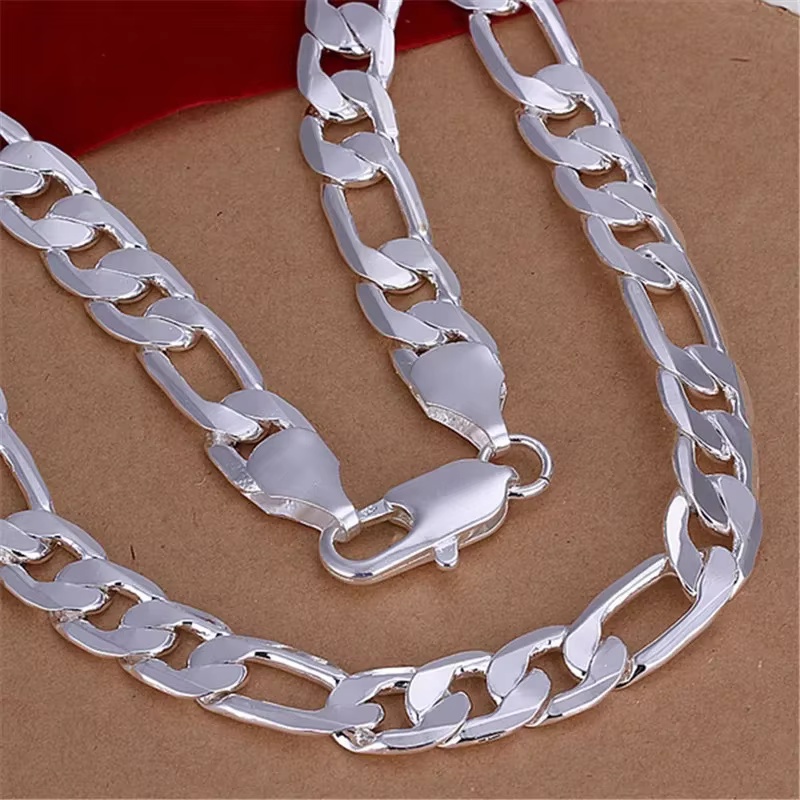 925 Sterling Silver Necklace F - đánh giá và giá Cuban Link Chain 12Mm