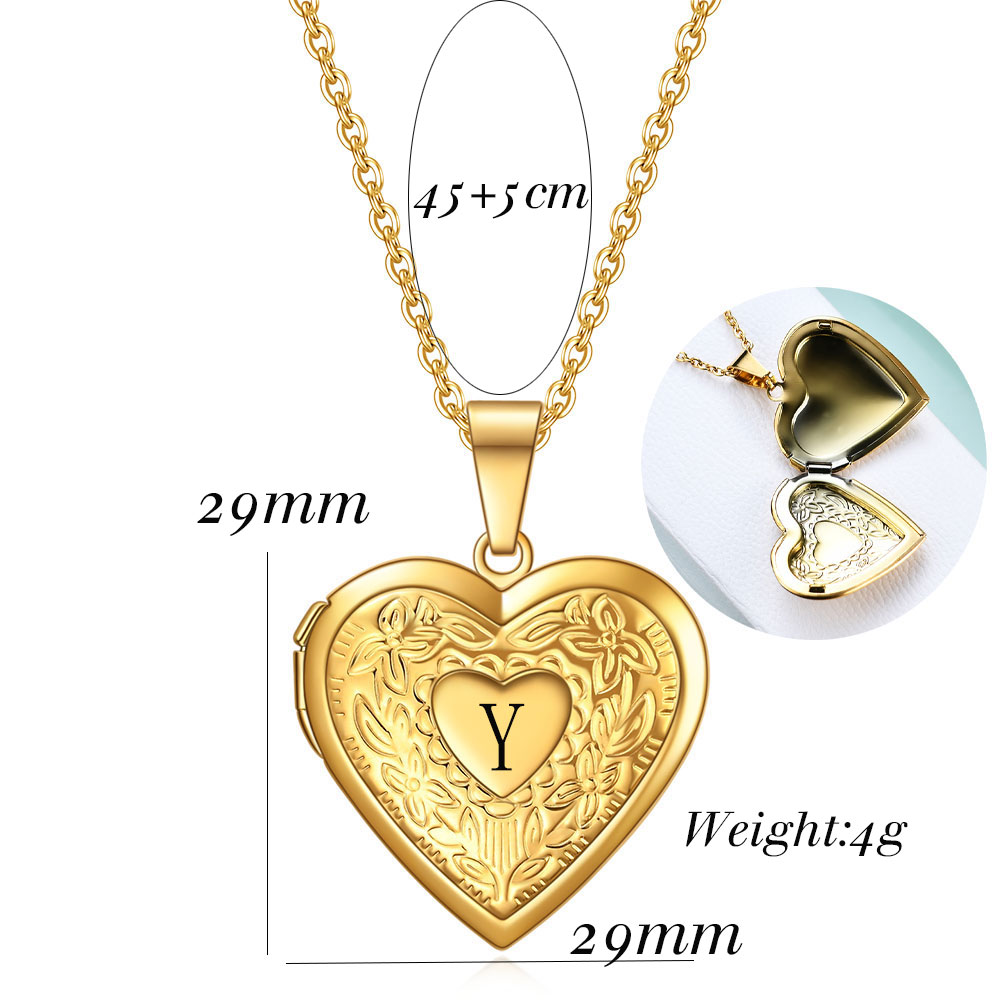 Custom Initial Heart Locket Ne - đánh giá và giá Heart Locket Necklace Photo