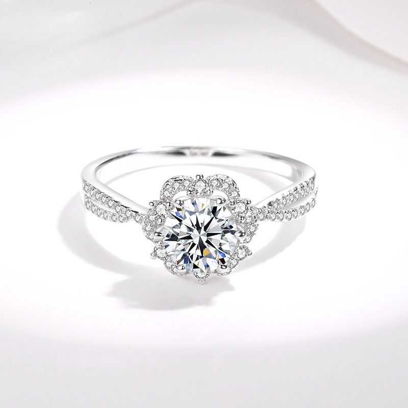 AETEEY S925 Silver Twisted Sha - đánh giá và giá Moissanite Engagement Ring 1 Carat