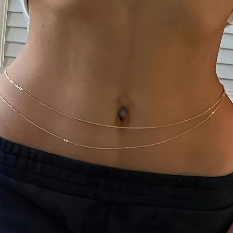 1Double-Layer Gold Metal Waist - đánh giá và giá Body Jewelry