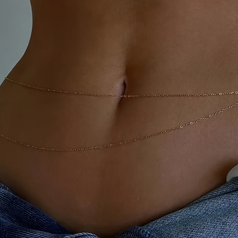 1Double-Layer Gold Metal Waist - đánh giá và giá Body Jewelry