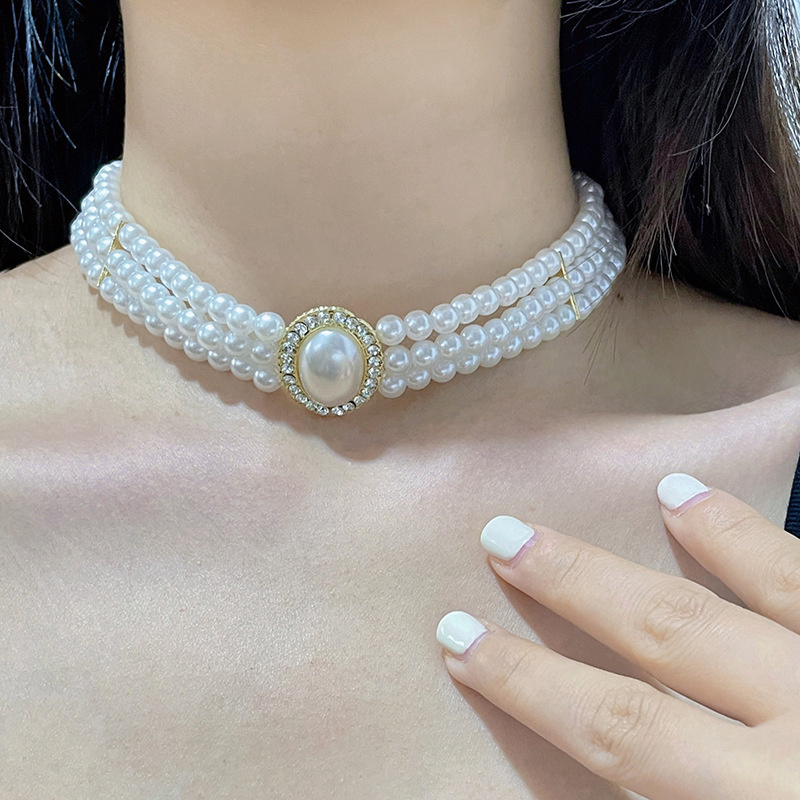 Vòng cổ choker ngọc trai giả b - đánh giá và giá Pearl Choker Necklace Vintage