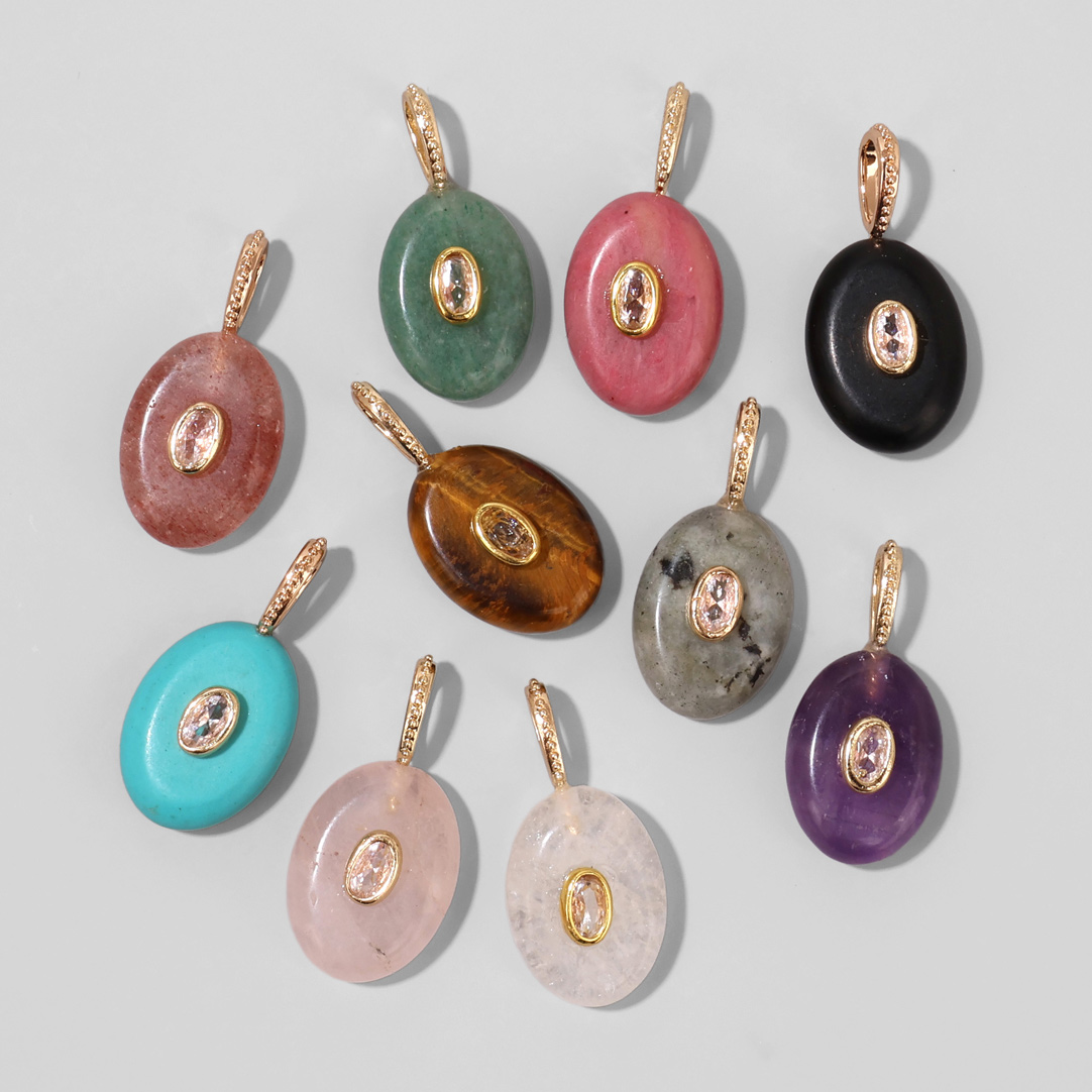 1PC Natural Stone Oval Evil Ey - đánh giá và giá Crystal Pendant Necklace Natural Stone